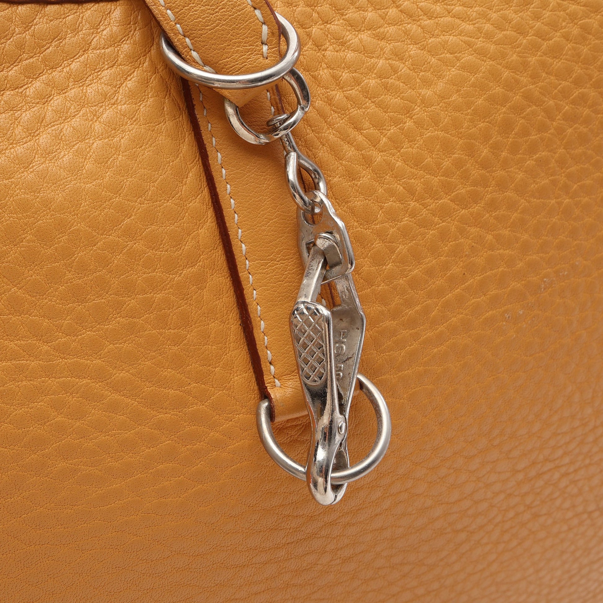 トリム35 サフラン ワンショルダーバッグ トリヨンクレマンス イエローブラウン シルバー金具 □D刻印 エルメス バッグ HERMES