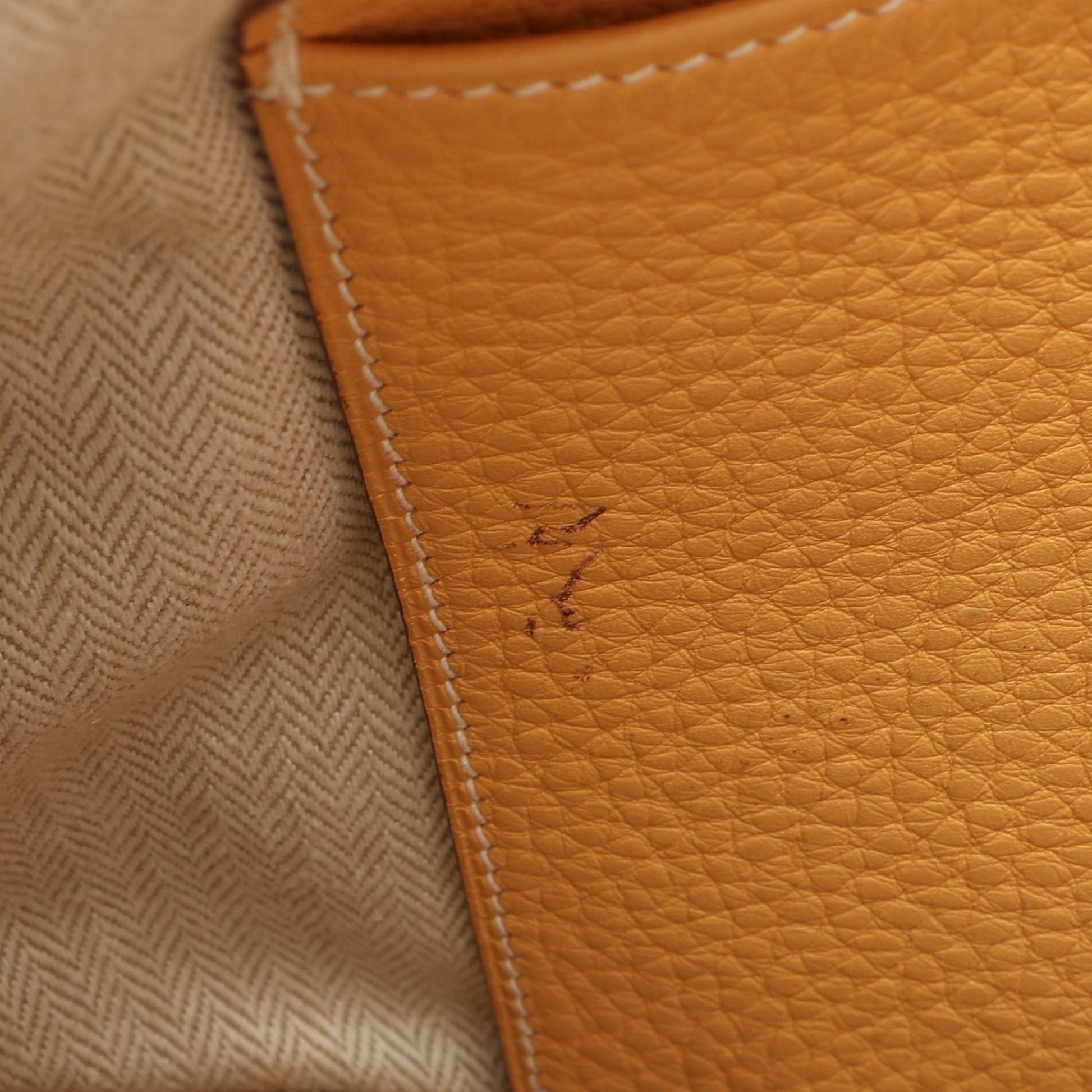 トリム35 サフラン ワンショルダーバッグ トリヨンクレマンス イエローブラウン シルバー金具 □D刻印 エルメス バッグ HERMES