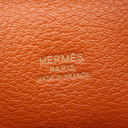 プリュム28 ハンドバッグ ヴォーエプソン オレンジ ゴールド金具 □J刻印 エルメス バッグ HERMES