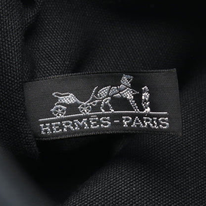 トロカホリゾンタルPM ハンドバッグ トートバッグ キャンバス レザー ブラック シルバー金具 エルメス バッグ HERMES