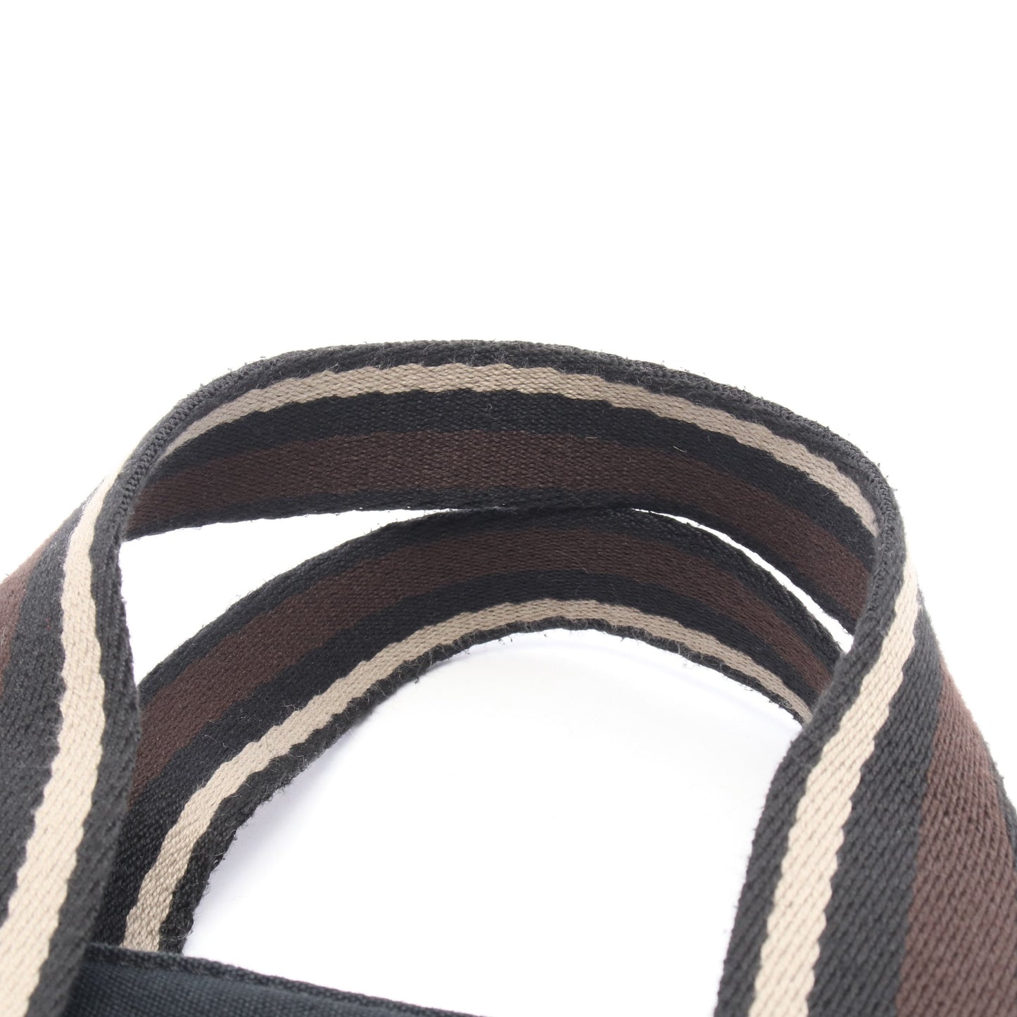 トロカホリゾンタルPM ハンドバッグ トートバッグ キャンバス レザー ブラック シルバー金具 エルメス バッグ HERMES