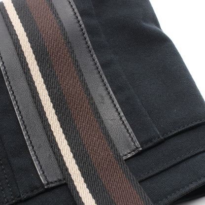 トロカホリゾンタルPM ハンドバッグ トートバッグ キャンバス レザー ブラック シルバー金具 エルメス バッグ HERMES