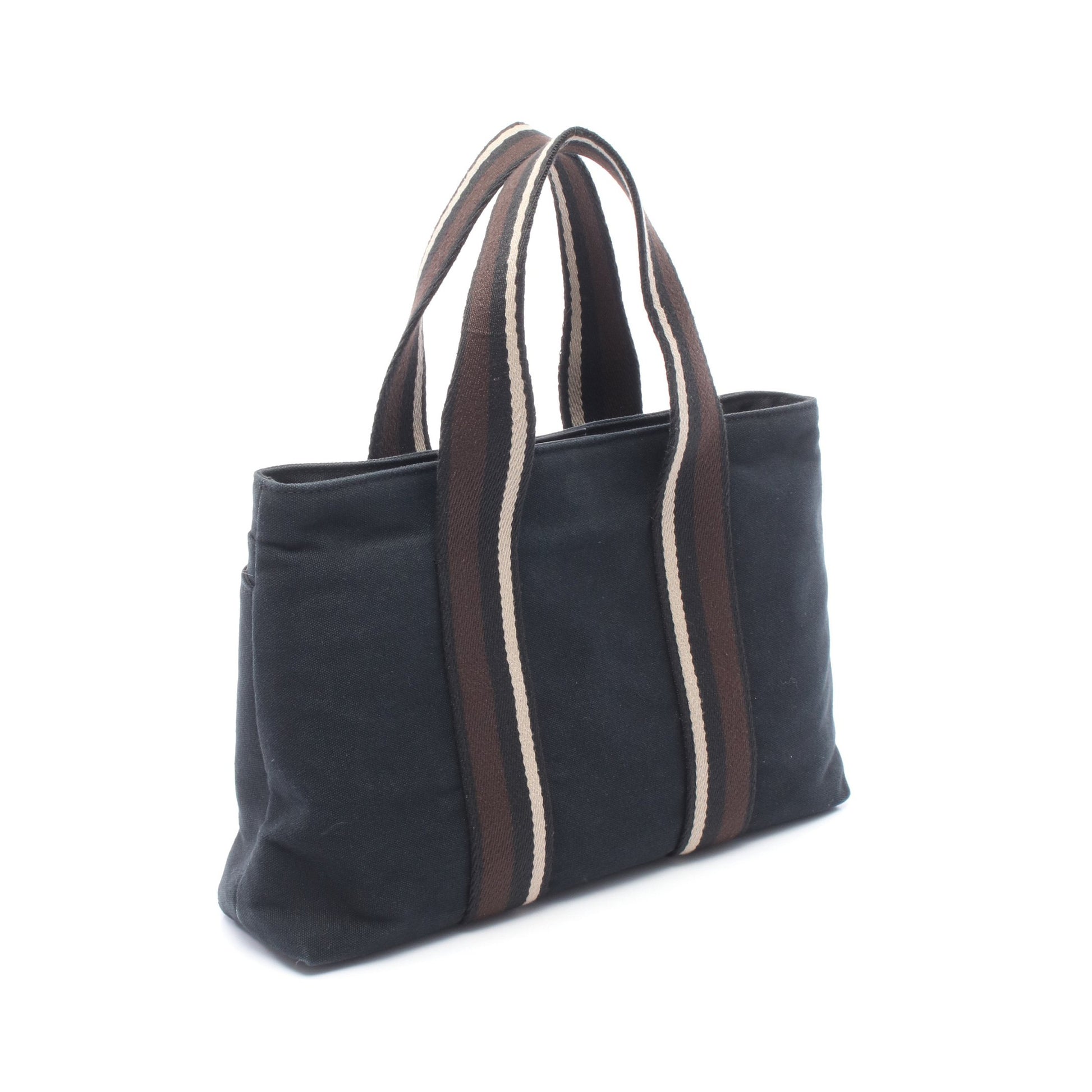 トロカホリゾンタルPM ハンドバッグ トートバッグ キャンバス レザー ブラック シルバー金具 エルメス バッグ HERMES