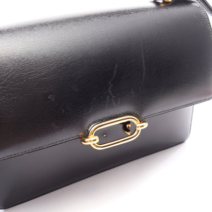 フォンスベル ショルダーバッグ ボックスカーフ ブラック ゴールド金具 ○T刻印 エルメス バッグ HERMES