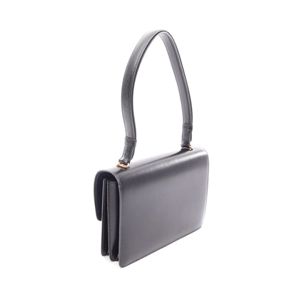 フォンスベル ショルダーバッグ ボックスカーフ ブラック ゴールド金具 ○T刻印 エルメス バッグ HERMES