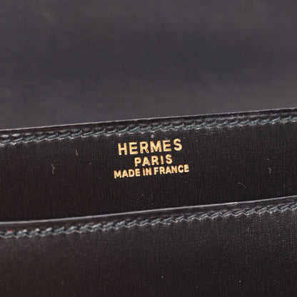 フォンスベル ショルダーバッグ ボックスカーフ ブラック ゴールド金具 ○T刻印 エルメス バッグ HERMES