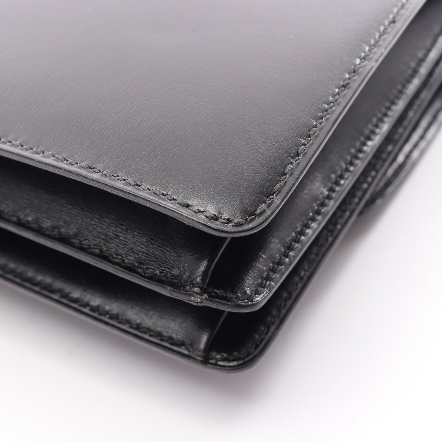 フォンスベル ショルダーバッグ ボックスカーフ ブラック ゴールド金具 ○T刻印 エルメス バッグ HERMES