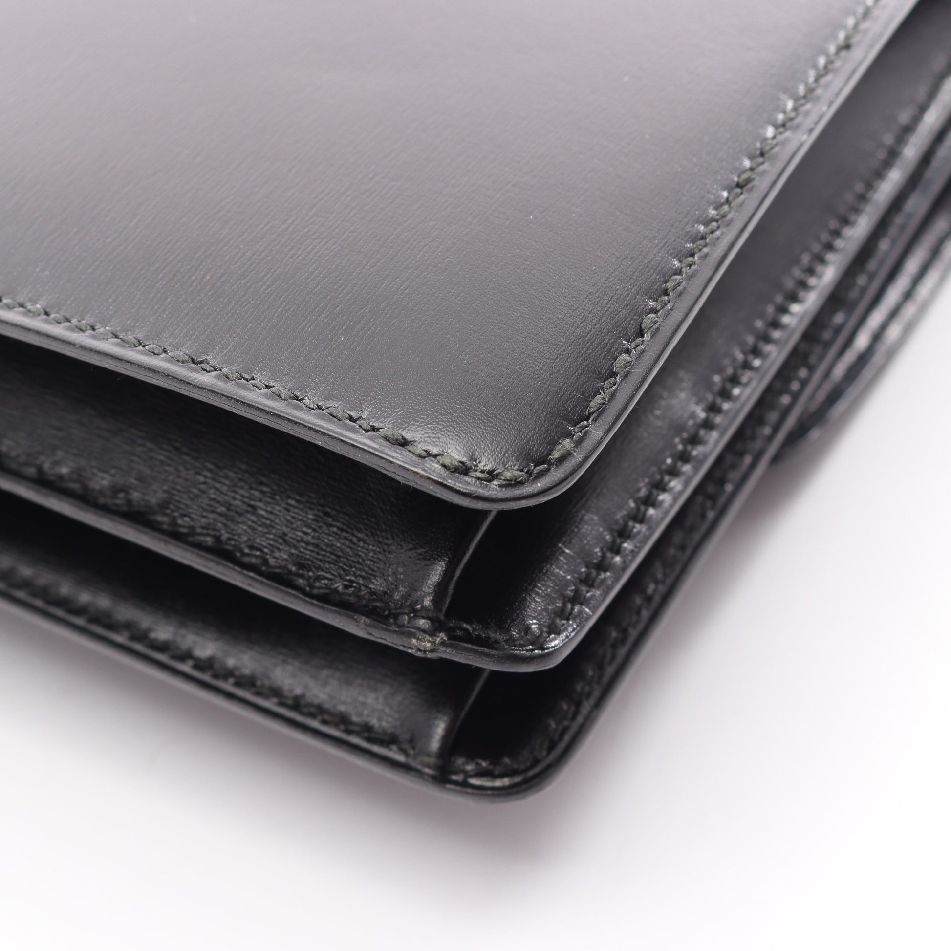 フォンスベル ショルダーバッグ ボックスカーフ ブラック ゴールド金具 ○T刻印 エルメス バッグ HERMES
