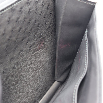 リングドゥ ショルダーバッグ オーストリッチ グレー ゴールド金具 ○N刻印 エルメス バッグ HERMES