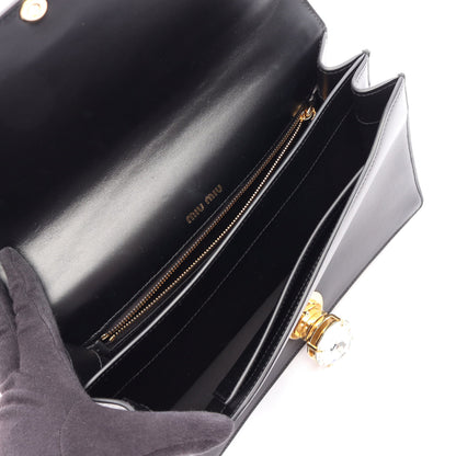 チェーンショルダーバッグ レザー ブラック ミュウミュウ バッグ miu miu