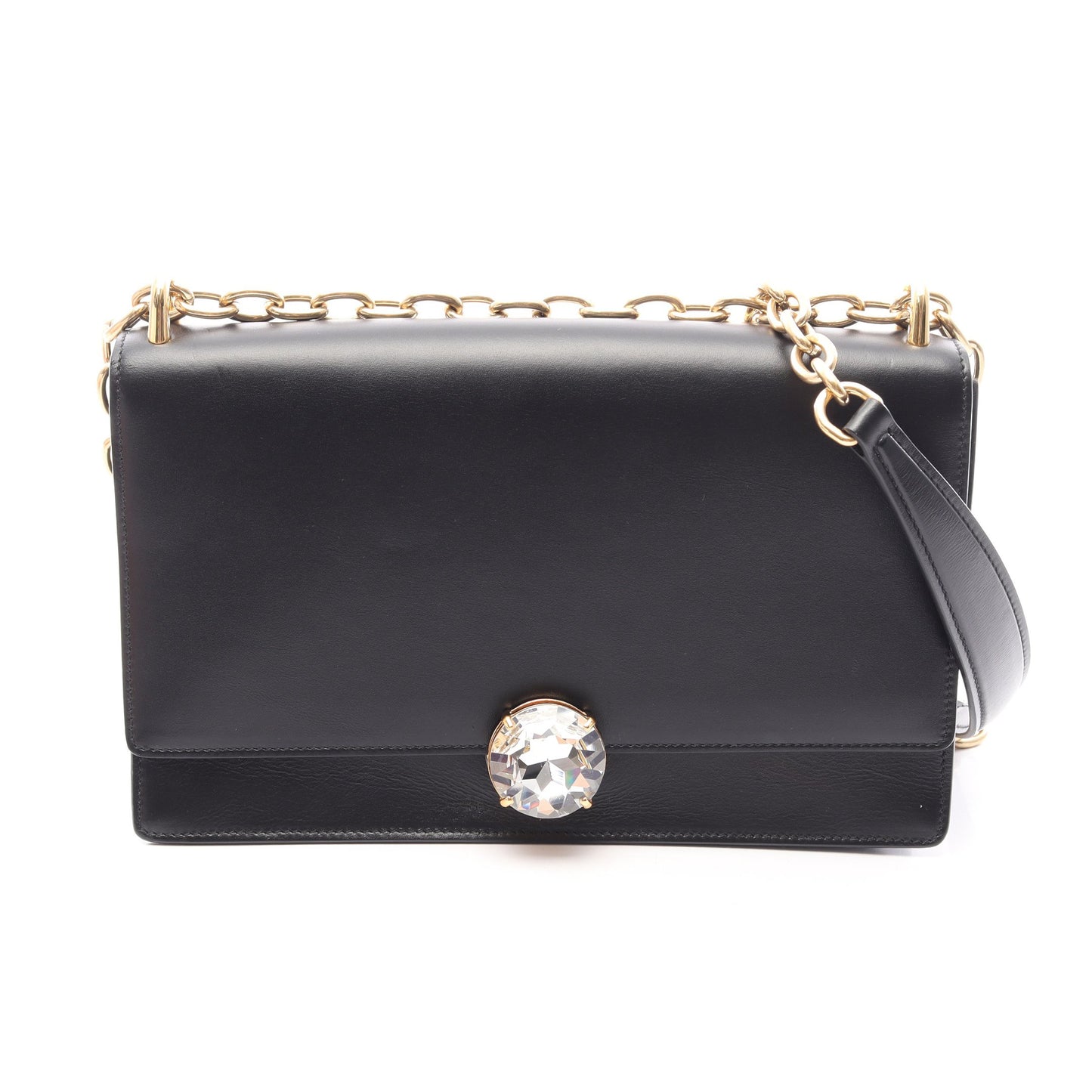 チェーンショルダーバッグ レザー ブラック ミュウミュウ バッグ miu miu