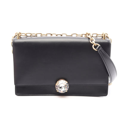 チェーンショルダーバッグ レザー ブラック ミュウミュウ バッグ miu miu
