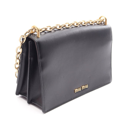 チェーンショルダーバッグ レザー ブラック ミュウミュウ バッグ miu miu
