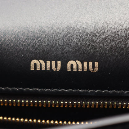 チェーンショルダーバッグ レザー ブラック ミュウミュウ バッグ miu miu