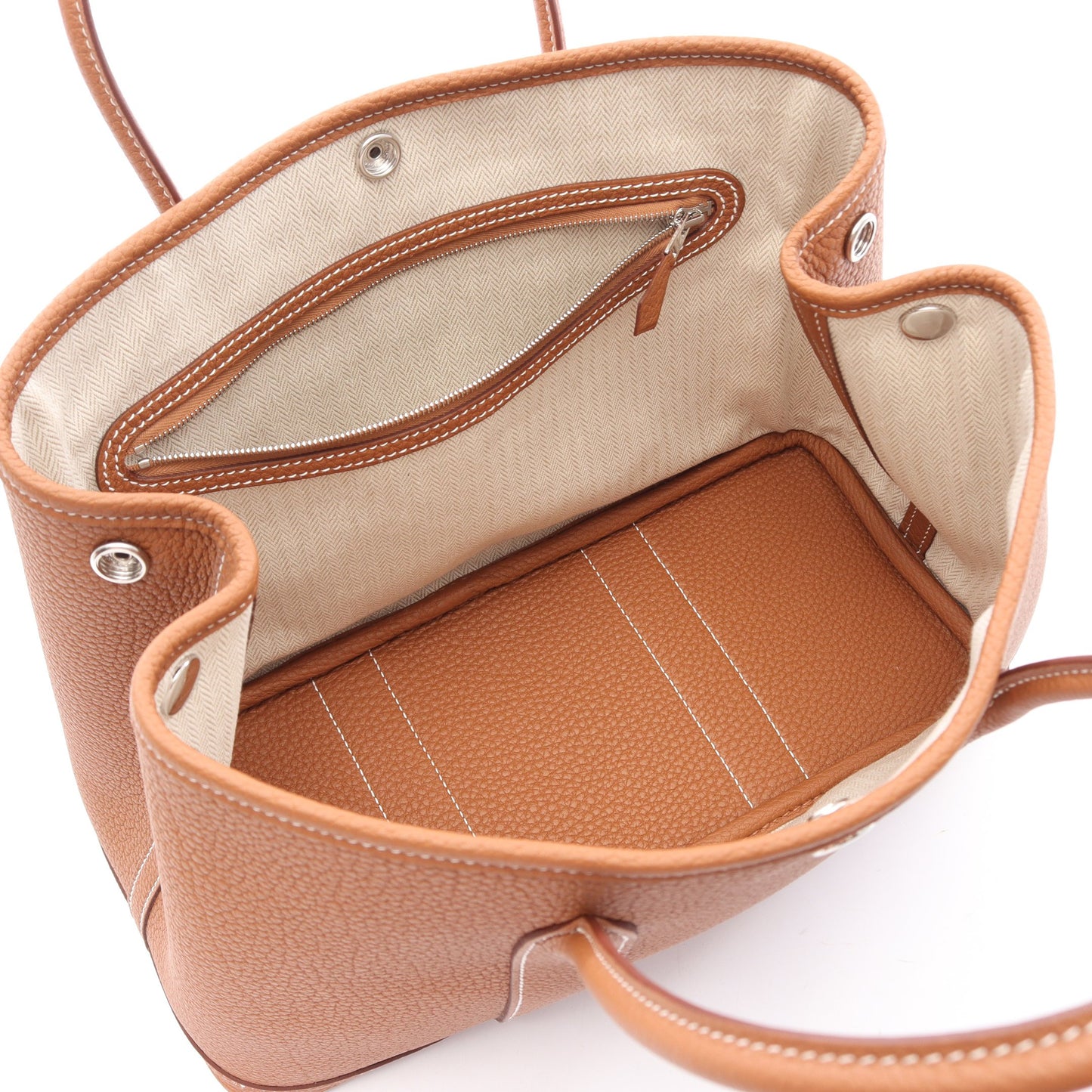 ガーデンパーティTPM ゴールド ハンドバッグ トートバッグ ネゴンダ ブラウン シルバー金具 G刻印 エルメス バッグ HERMES