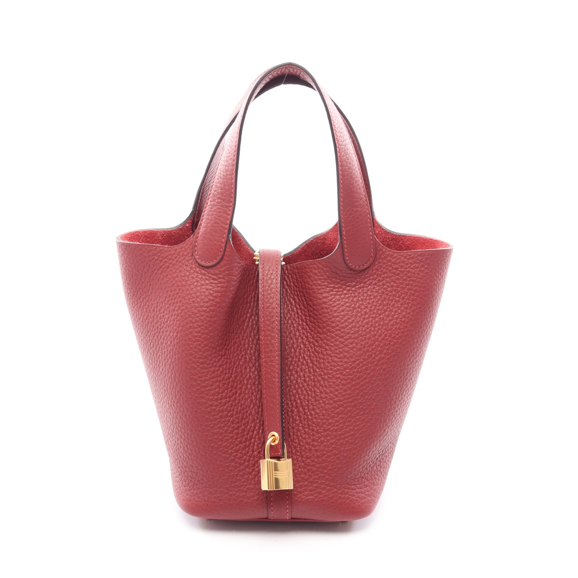 ピコタンロックPM ルージュアッシュ ハンドバッグ トリヨンクレマンス ボルドー ゴールド金具 K刻印 エルメス バッグ HERMES