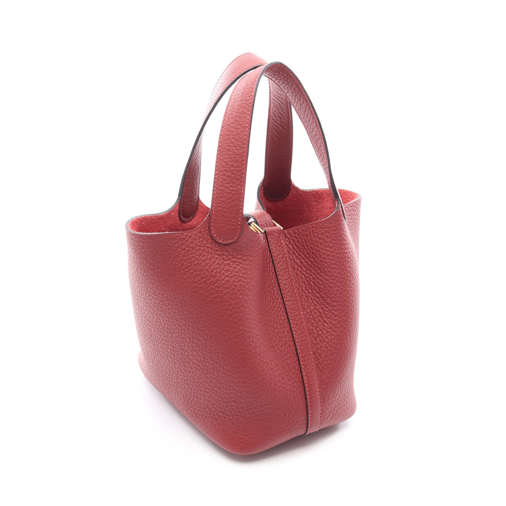 ピコタンロックPM ルージュアッシュ ハンドバッグ トリヨンクレマンス ボルドー ゴールド金具 K刻印 エルメス バッグ HERMES