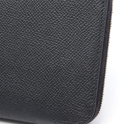 アザップロング シルクイン ラウンドファスナー長財布 ヴォーエプソン ブラック シルバー金具 W刻印 エルメス 財布・小物 HERMES