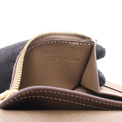 ベアンコンパクト エトゥープ 二つ折り財布 ヴォーマダム グレーブラウン ゴールド金具 K刻印 エルメス 財布・小物 HERMES