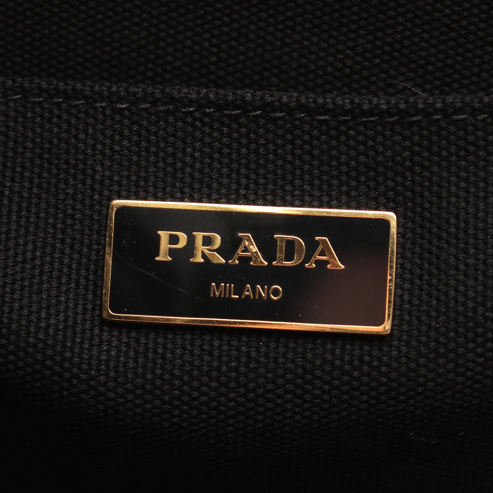 CANAPA RIGHE カナパ 2WAY ハンドバッグ トートバッグ キャンバス ピンク ブラック プラダ バッグ PRADA