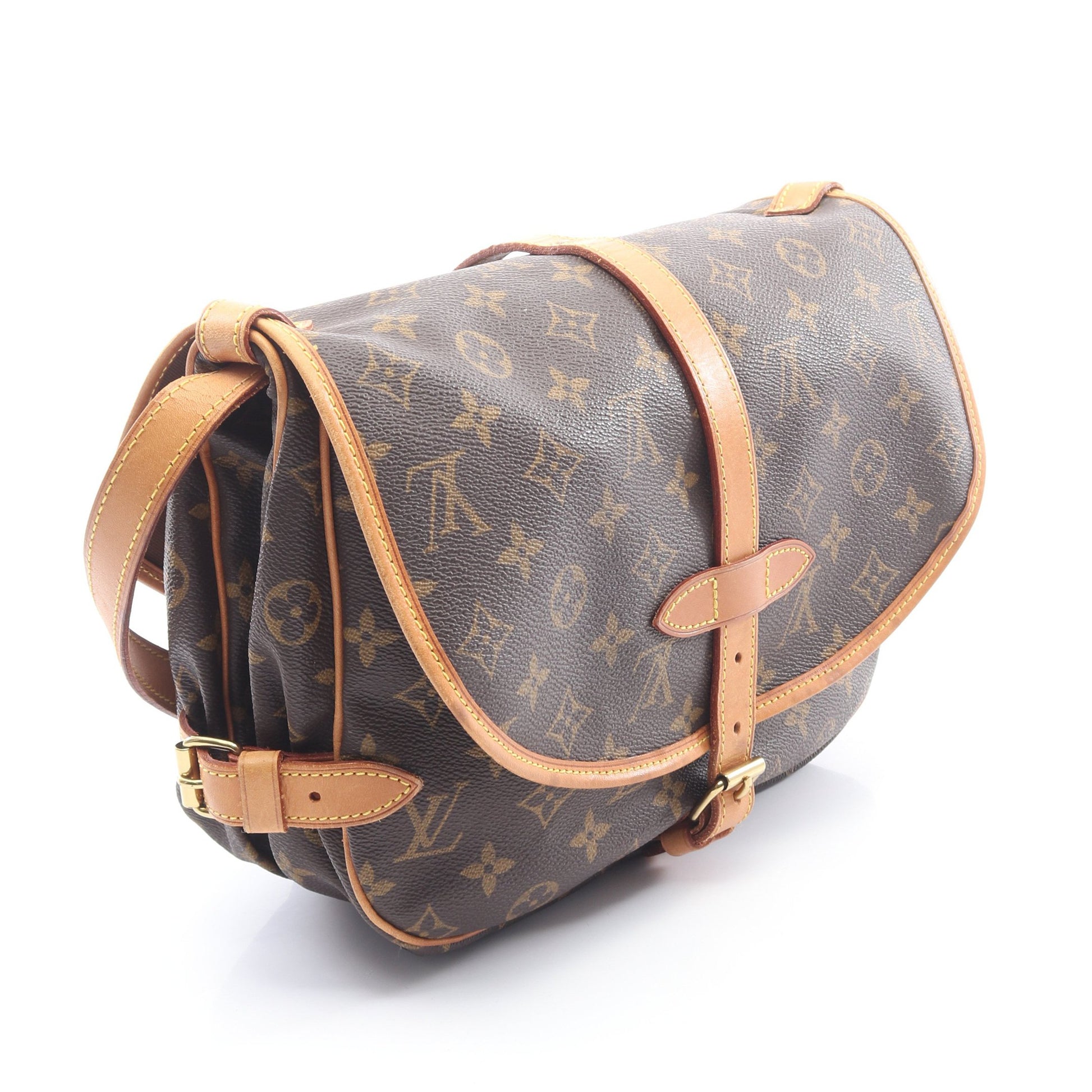 ソミュール30 モノグラム ショルダーバッグ PVC レザー ブラウン ルイヴィトン バッグ LOUIS VUITTON