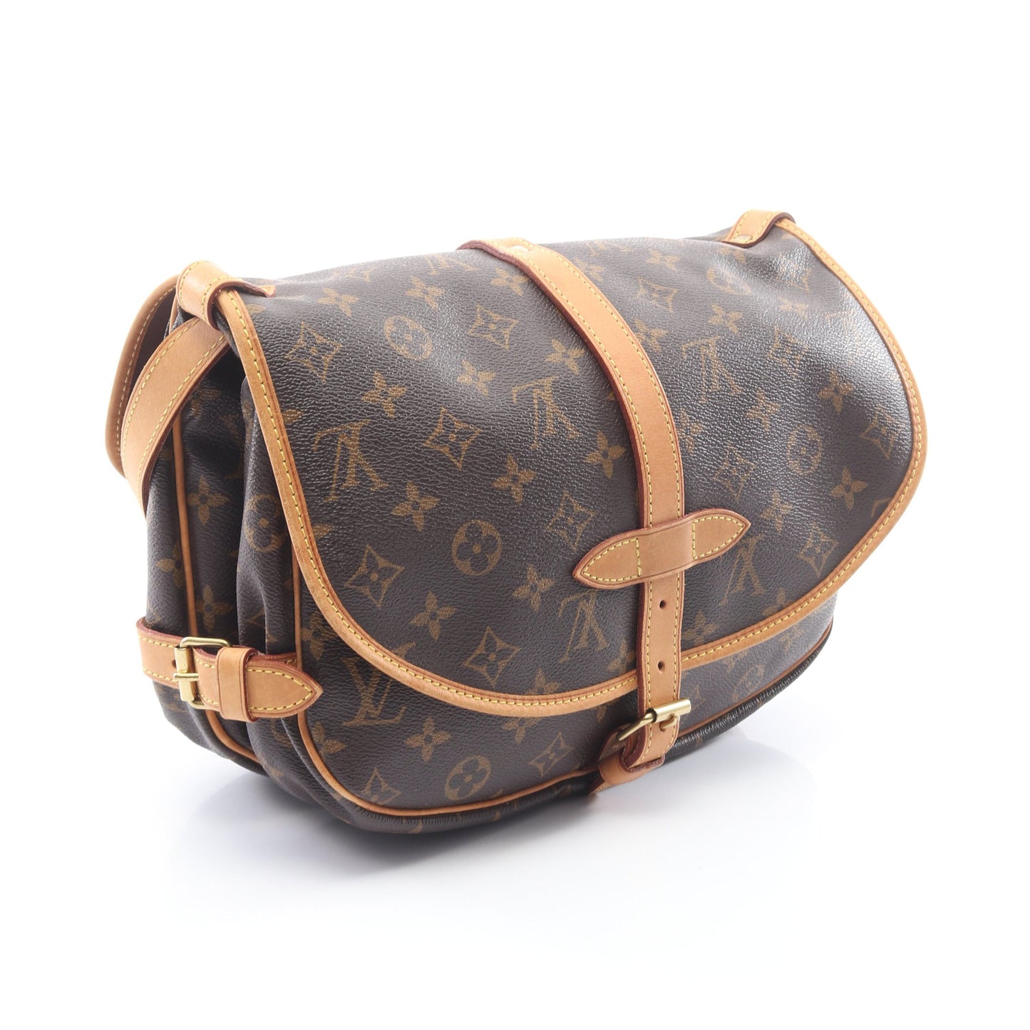 ソミュール30 モノグラム ショルダーバッグ PVC レザー ブラウン ルイヴィトン バッグ LOUIS VUITTON
