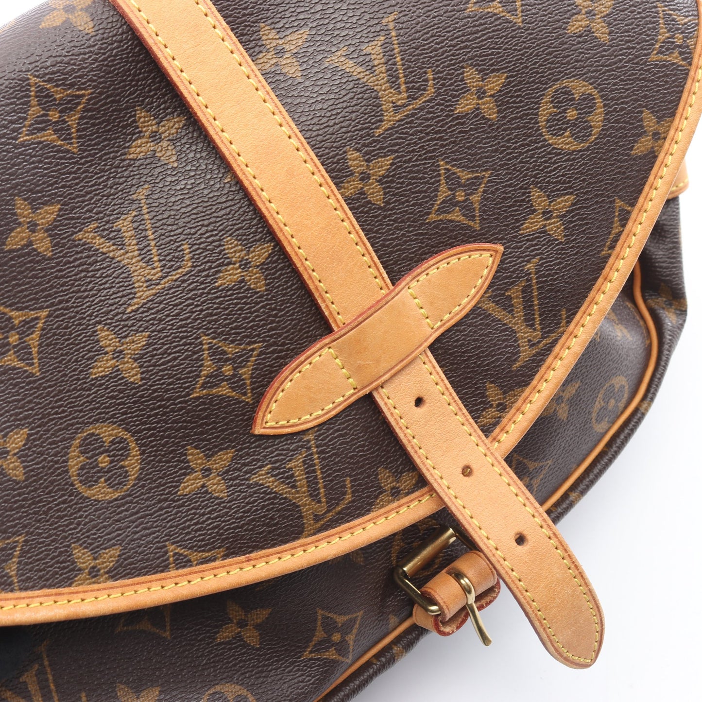 ソミュール30 モノグラム ショルダーバッグ PVC レザー ブラウン ルイヴィトン バッグ LOUIS VUITTON