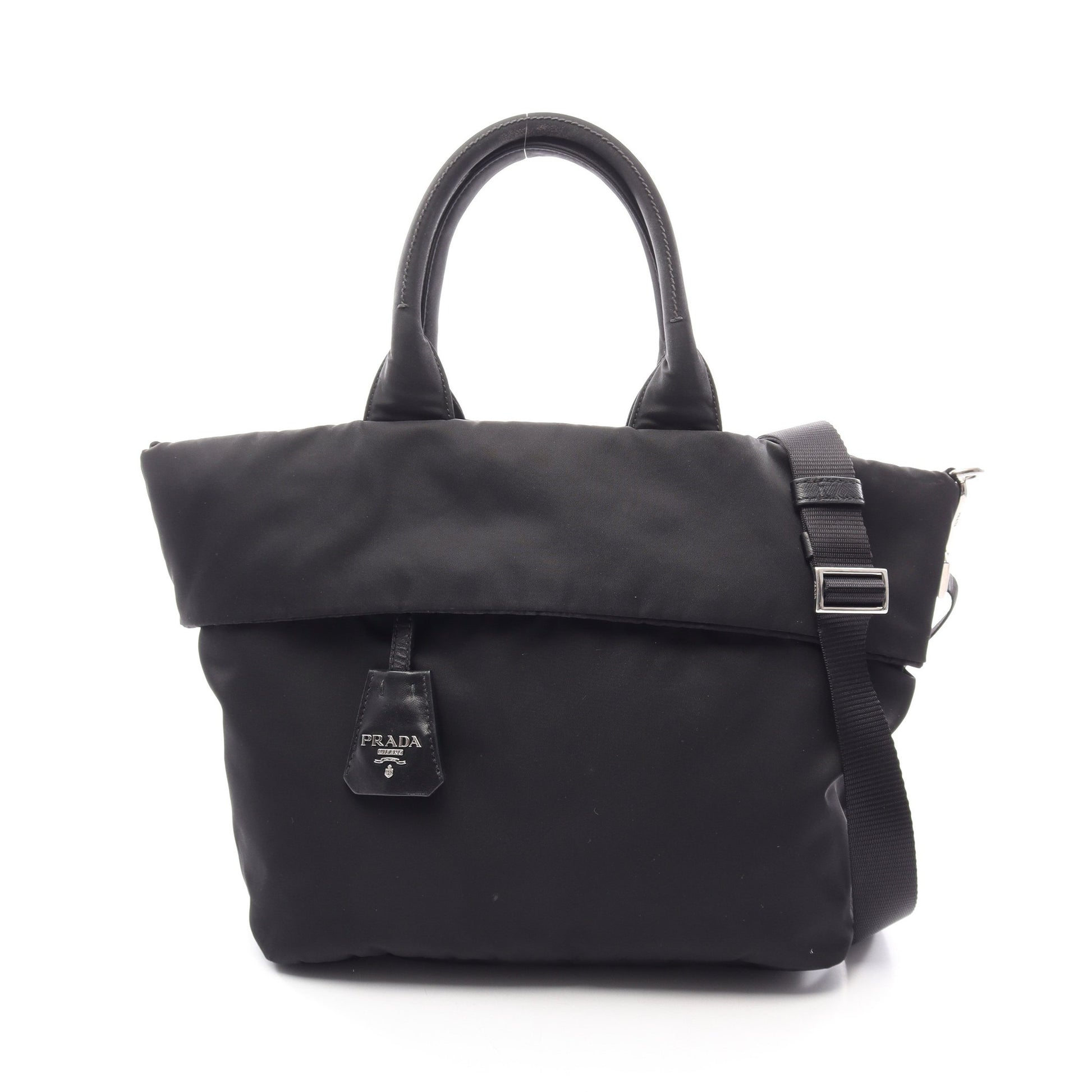 リバーシブル 2WAY ハンドバッグ ナイロン ブラック プラダ バッグ PRADA