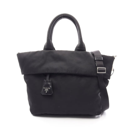 リバーシブル 2WAY ハンドバッグ ナイロン ブラック プラダ バッグ PRADA