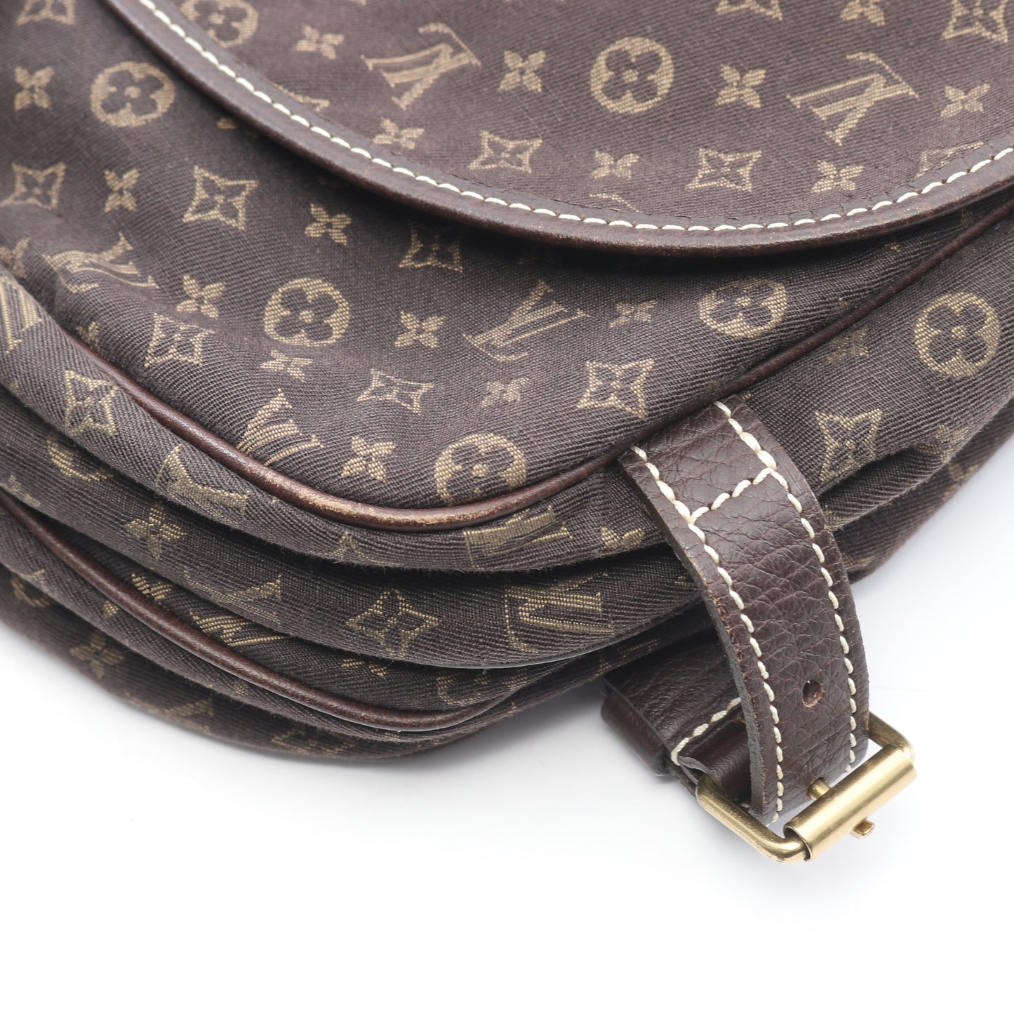 ソミュール モノグラムミニラン エベヌ ショルダーバッグ キャンバス レザー ダークブラウン ルイヴィトン バッグ LOUIS VUITTON