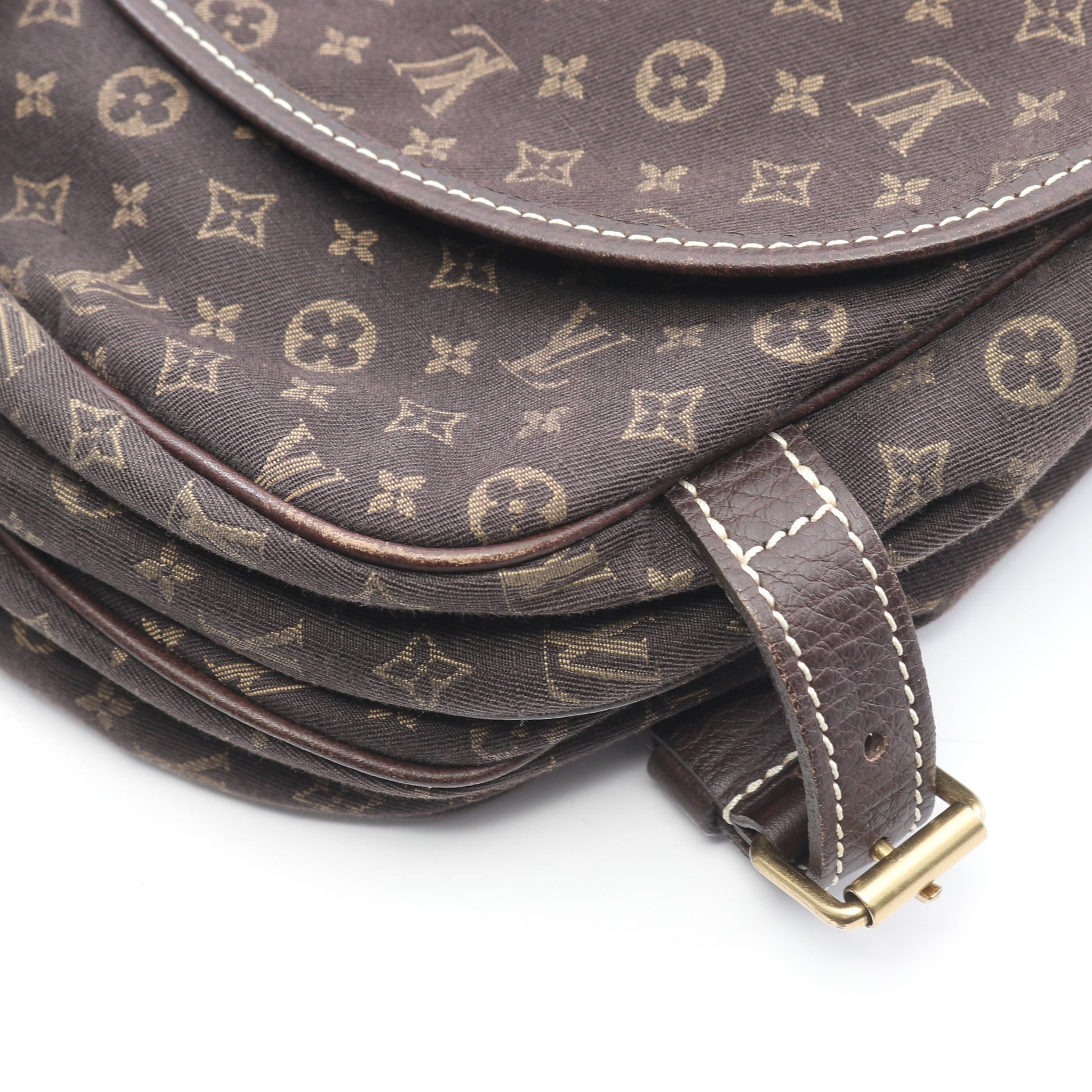 ソミュール モノグラムミニラン エベヌ ショルダーバッグ キャンバス レザー ダークブラウン ルイヴィトン バッグ LOUIS VUITTON