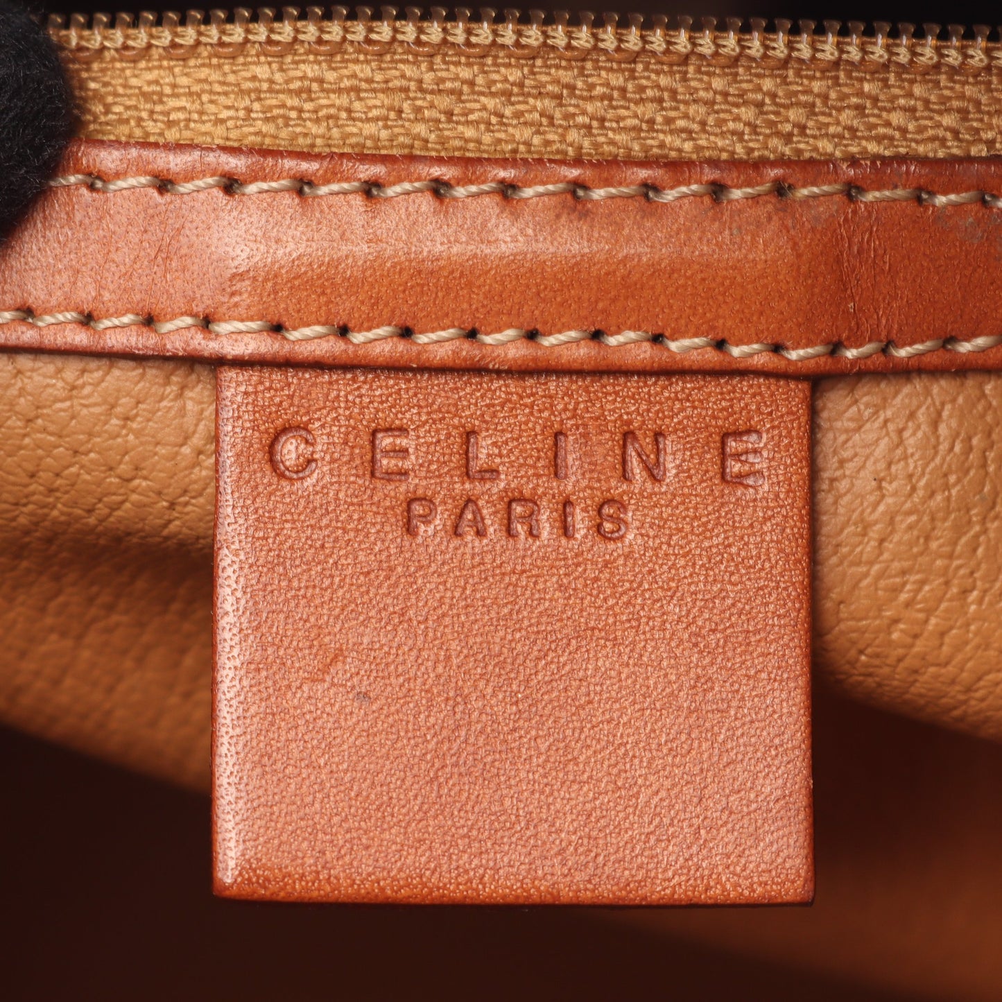 マカダム ハンドバッグ PVC レザー ダークブラウン ブラウン セリーヌ バッグ CELINE