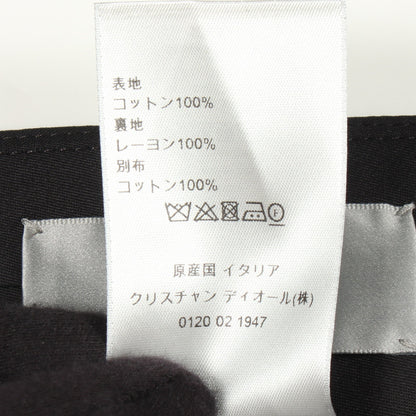 裾花柄 スラックス トラウザーズ コットン ブラック マルチカラー ディオール