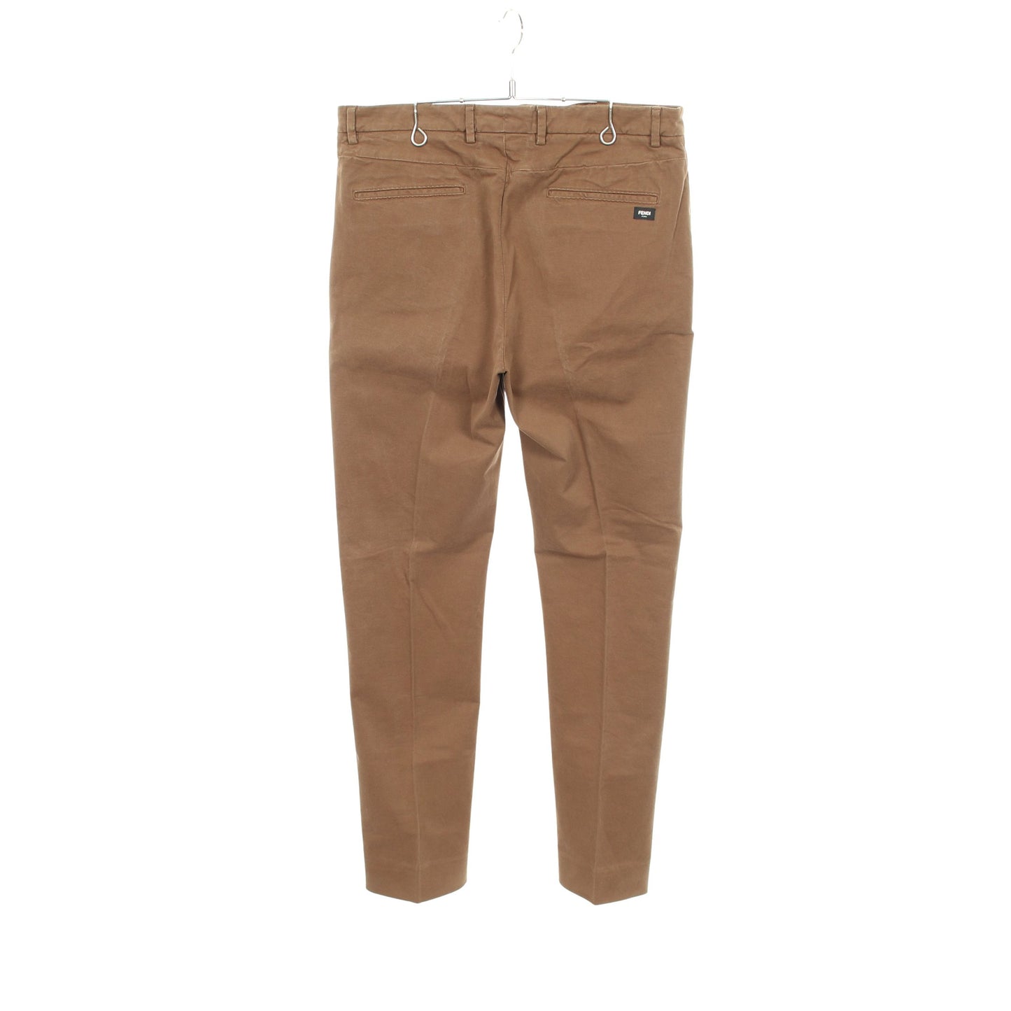 ロゴ刺繍 パンツ コットン ブラウン フェンディ