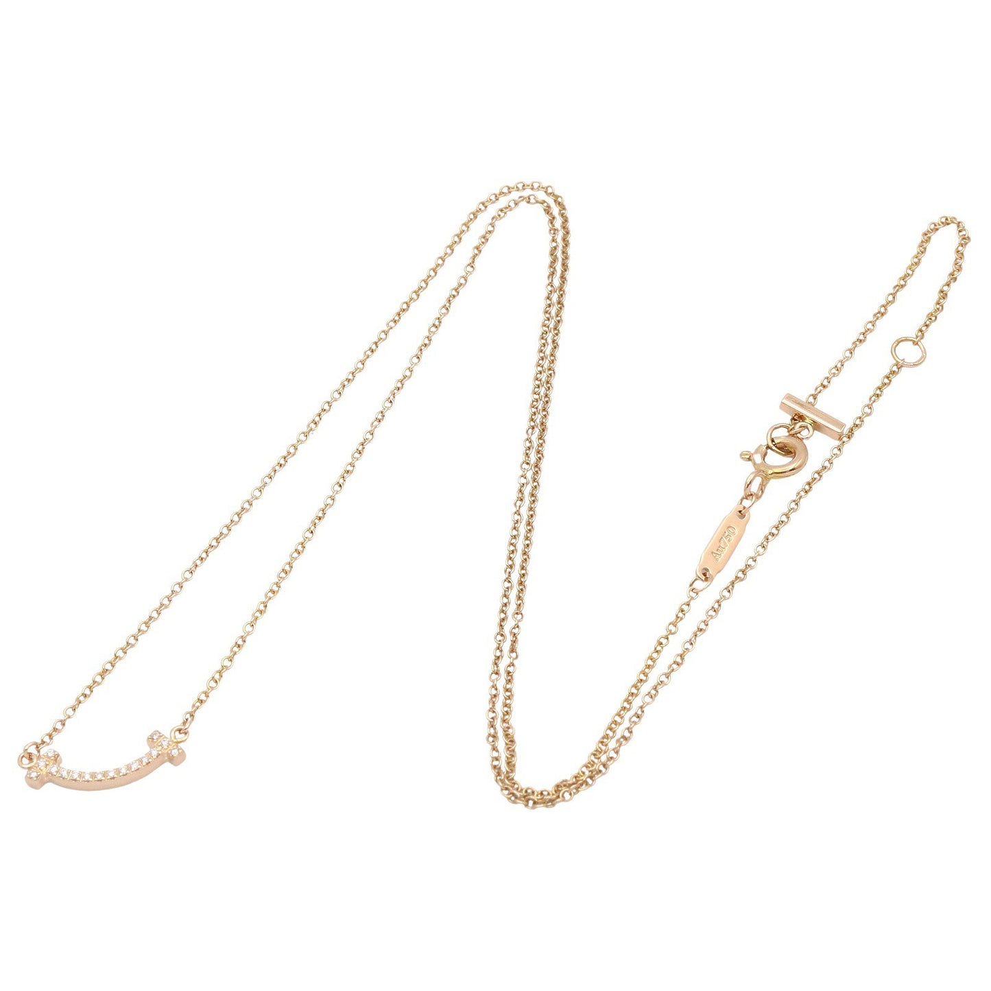 Tスマイルミニ ダイヤ ネックレス ネックレス K18PG ダイヤモンド クリア ピンクゴールド ティファニー アクセサリー TIFFANY & Co.