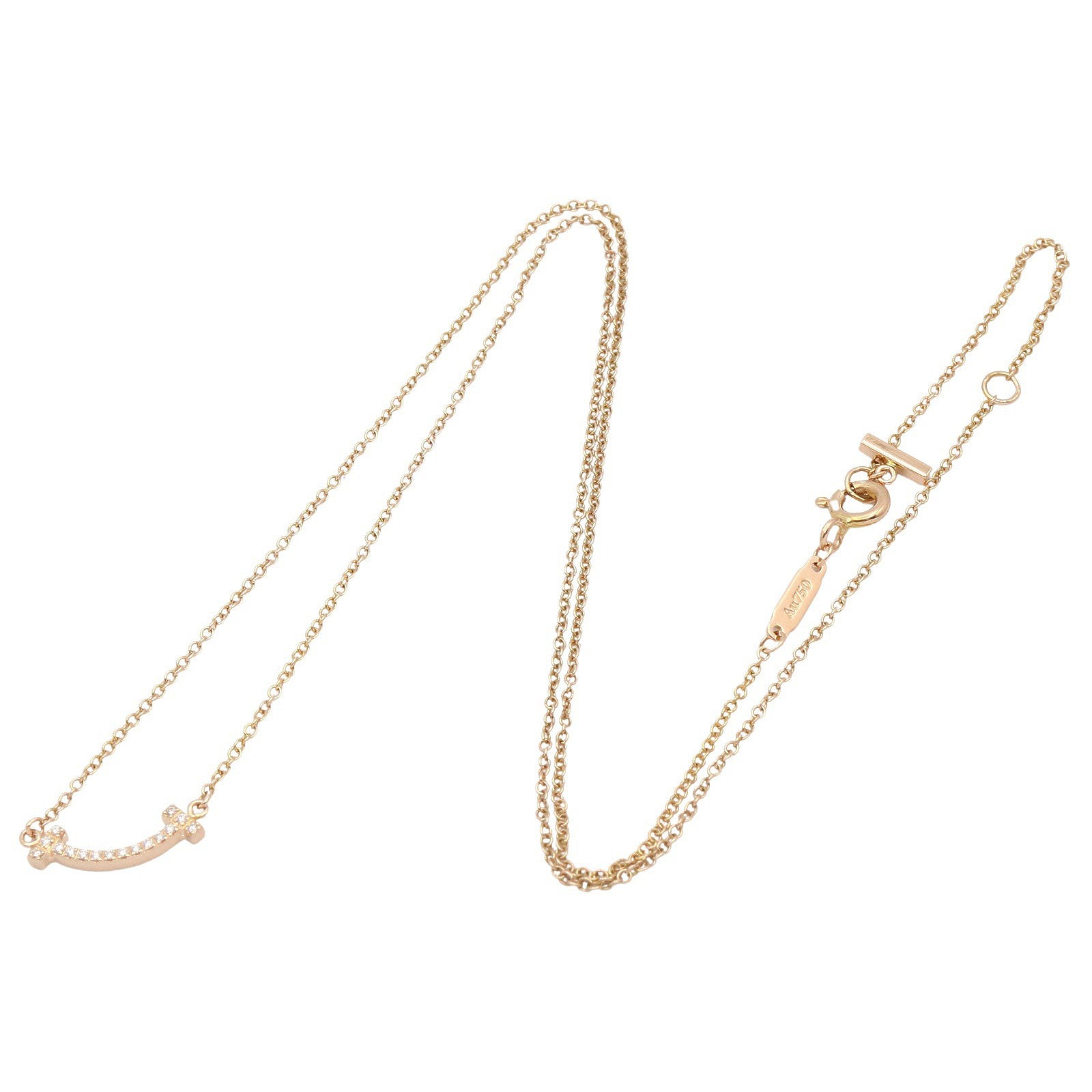Tスマイルミニ ダイヤ ネックレス ネックレス K18PG ダイヤモンド クリア ピンクゴールド ティファニー アクセサリー TIFFANY & Co.