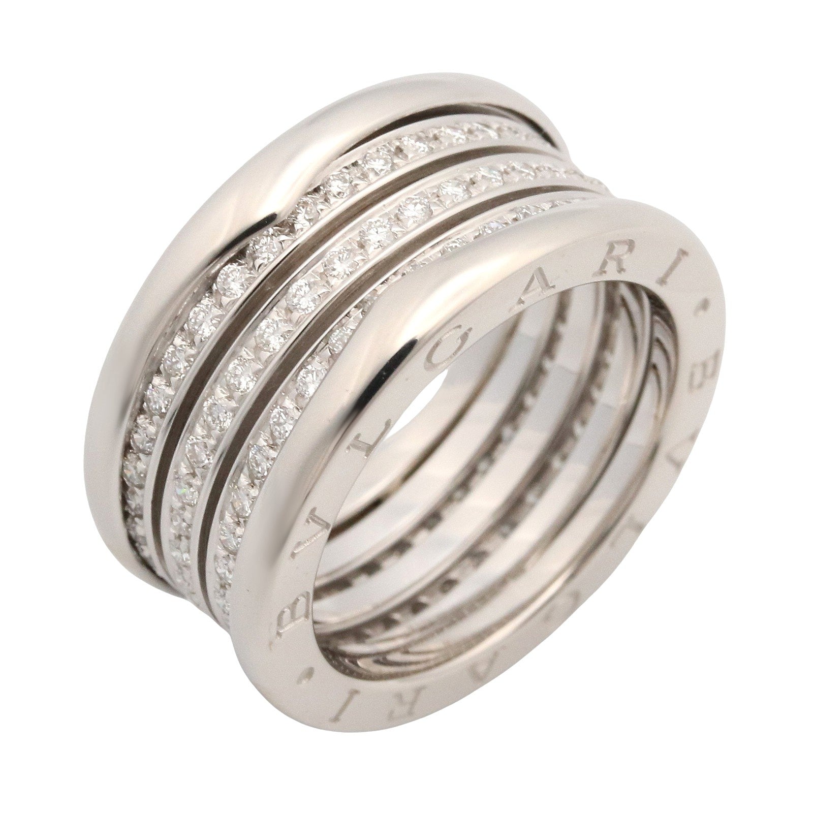 B-zero1 リング ダイヤ 3バンド リング 指輪 K18WG ダイヤモンド クリア ホワイトゴールド ブルガリ アクセサリー BVLGARI