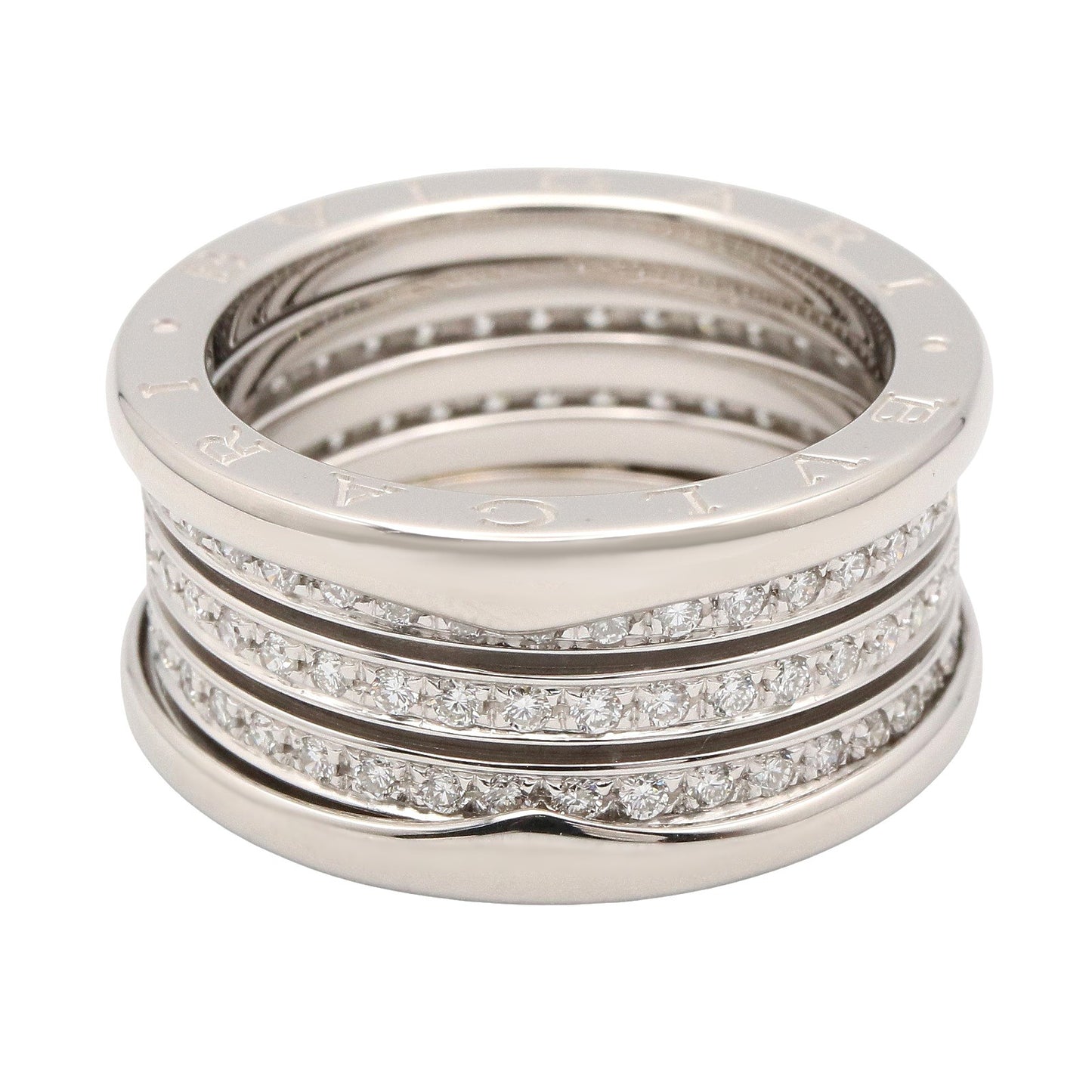 B-zero1 リング ダイヤ 3バンド リング 指輪 K18WG ダイヤモンド クリア ホワイトゴールド ブルガリ アクセサリー BVLGARI