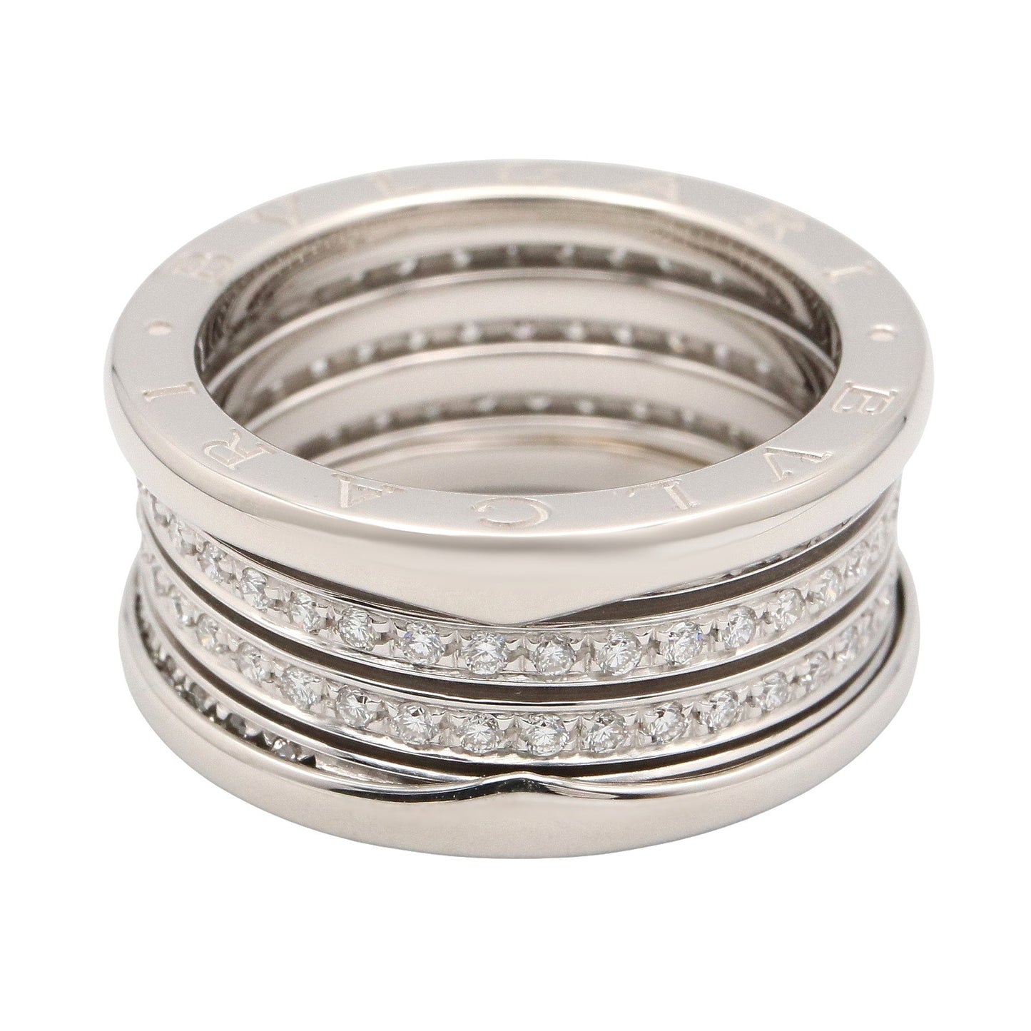 B-zero1 リング ダイヤ 3バンド リング 指輪 K18WG ダイヤモンド クリア ホワイトゴールド ブルガリ アクセサリー BVLGARI