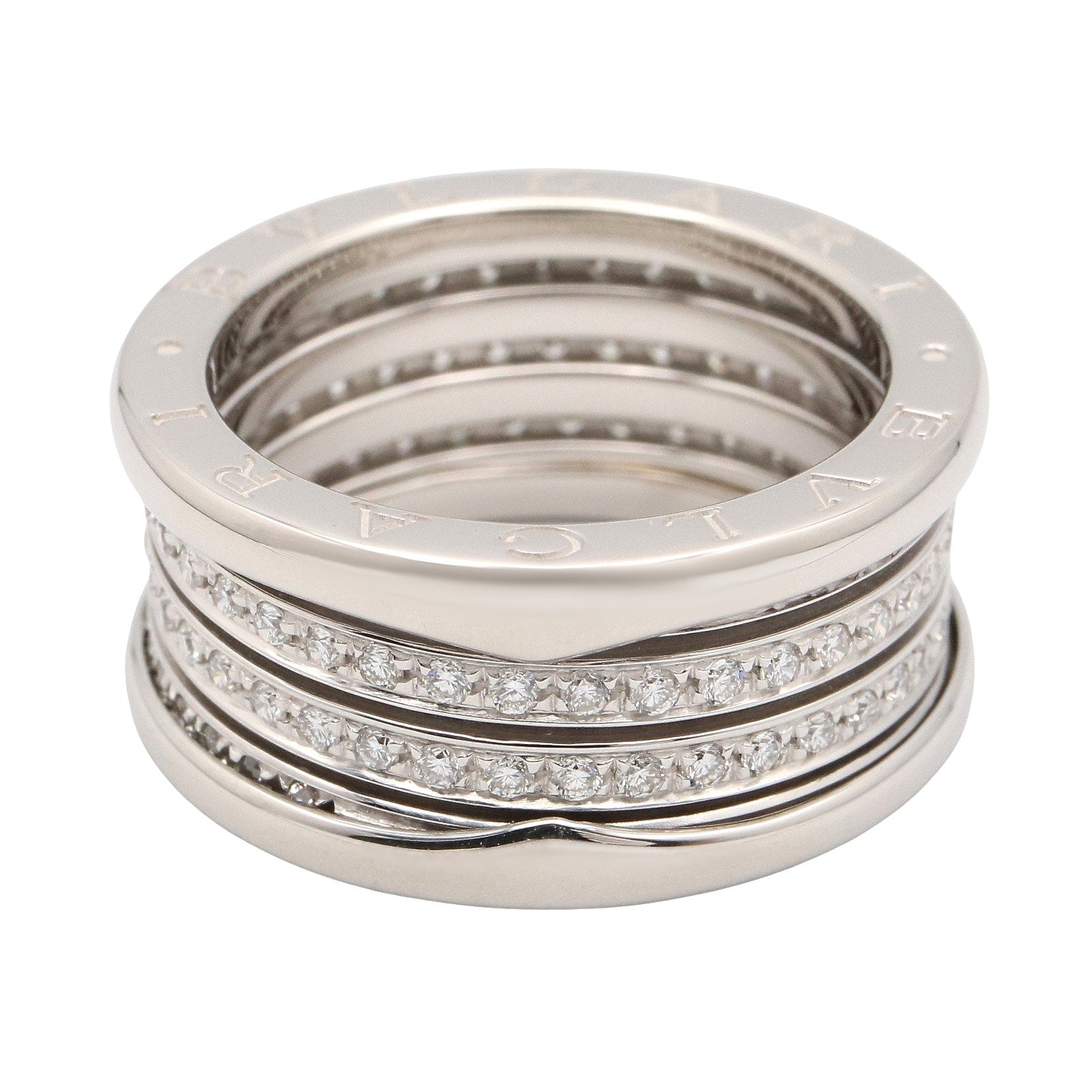 B-zero1 リング ダイヤ 3バンド リング 指輪 K18WG ダイヤモンド クリア ホワイトゴールド ブルガリ アクセサリー BVLGARI