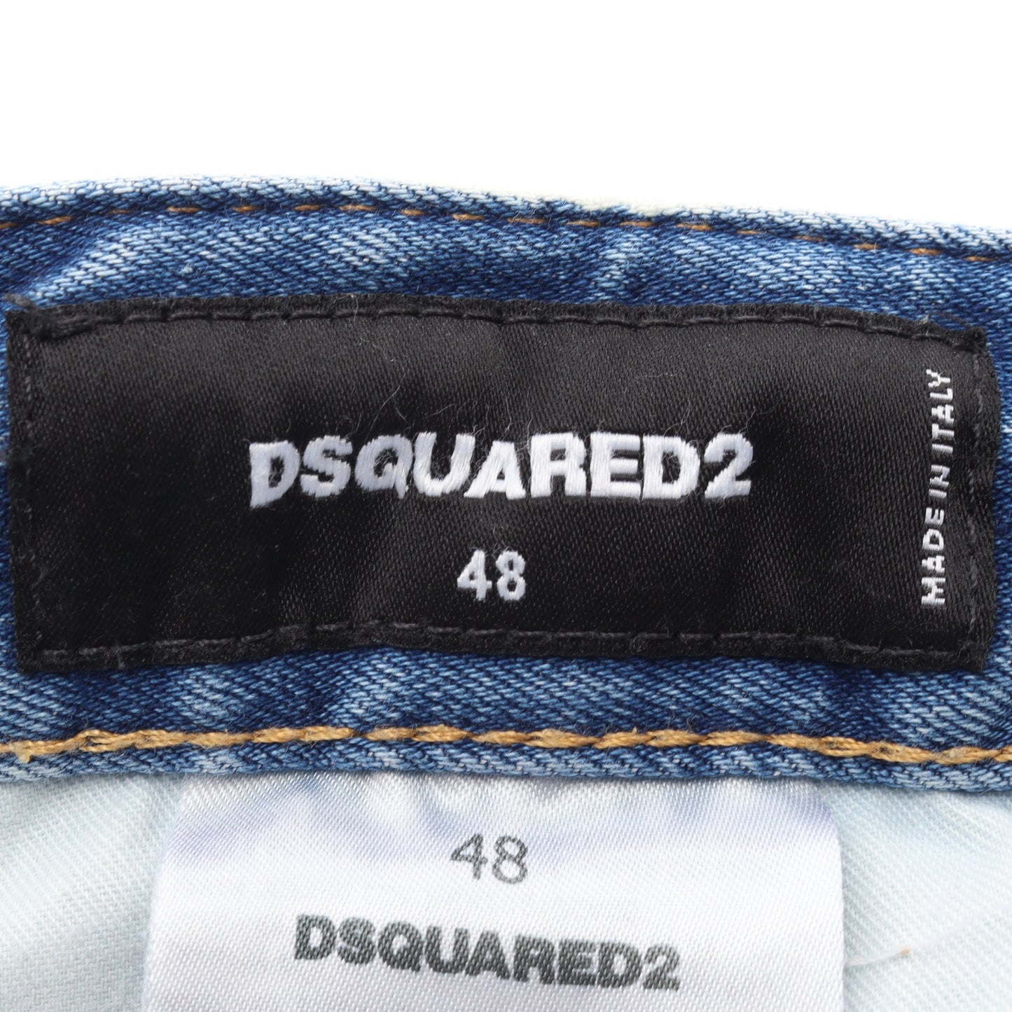 SKATER JEANS ダメージ加工 デニムパンツ コットン ライトブルー ディースクエアード