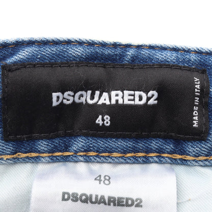 SKATER JEANS ダメージ加工 デニムパンツ コットン ライトブルー ディースクエアード