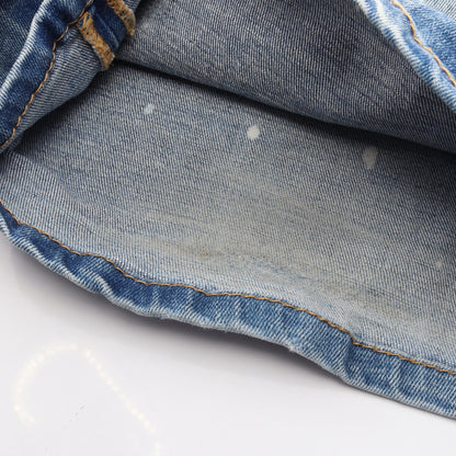 SKATER JEANS ダメージ加工 デニムパンツ コットン ライトブルー ディースクエアード