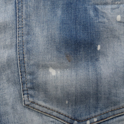 SKATER JEANS ダメージ加工 デニムパンツ コットン ライトブルー ディースクエアード