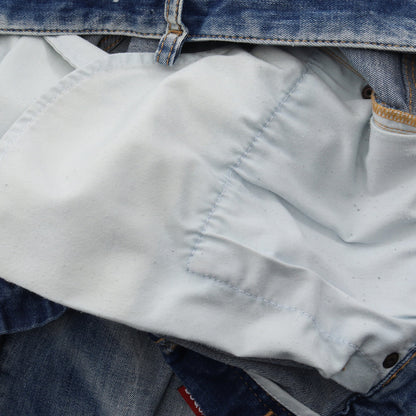 SKATER JEANS ダメージ加工 デニムパンツ コットン ライトブルー ディースクエアード