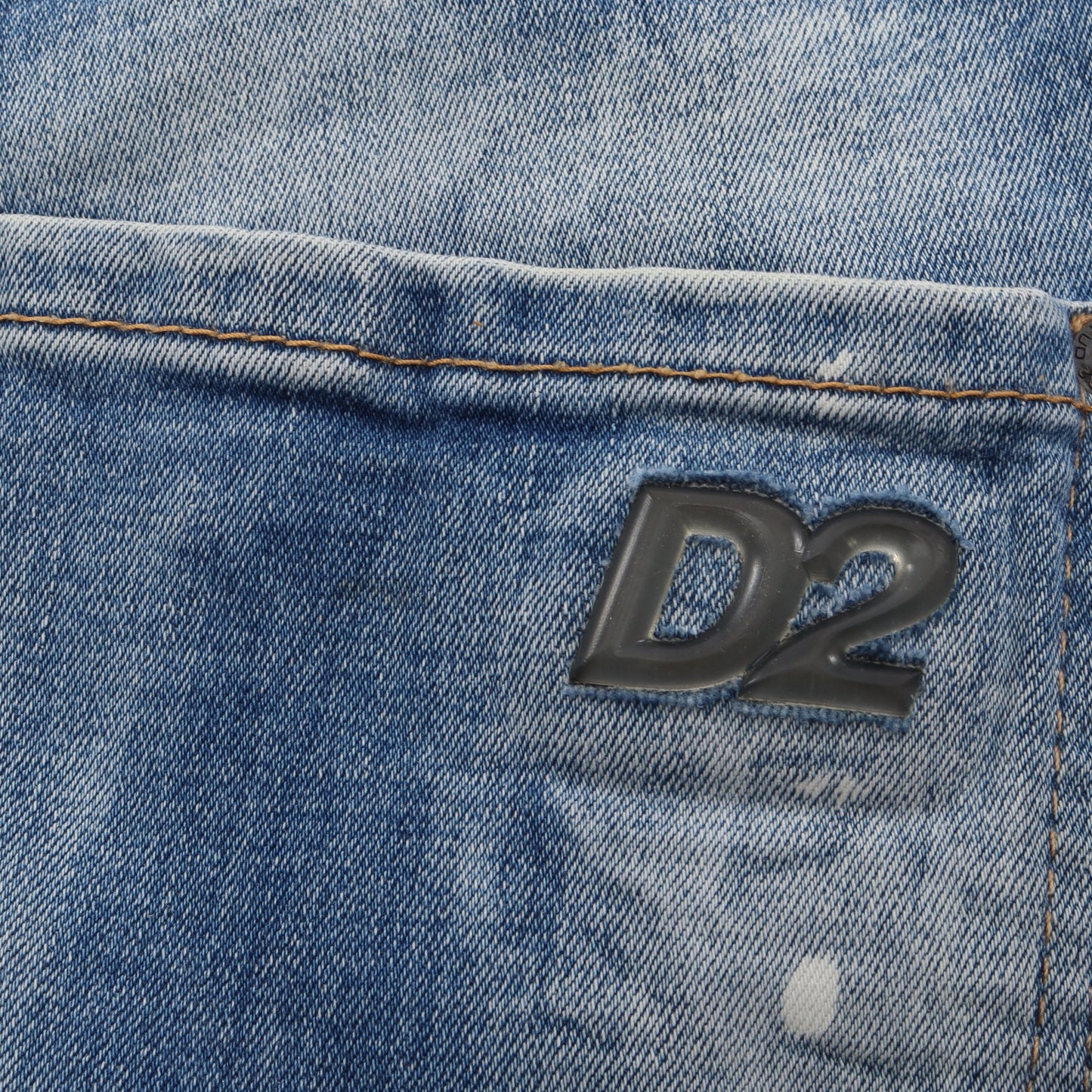 SKATER JEANS ダメージ加工 デニムパンツ コットン ライトブルー ディースクエアード