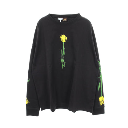 PAULA'S IBIZA チューリップ 長袖Tシャツ コットン ブラック イエロー グリーン ロエベ