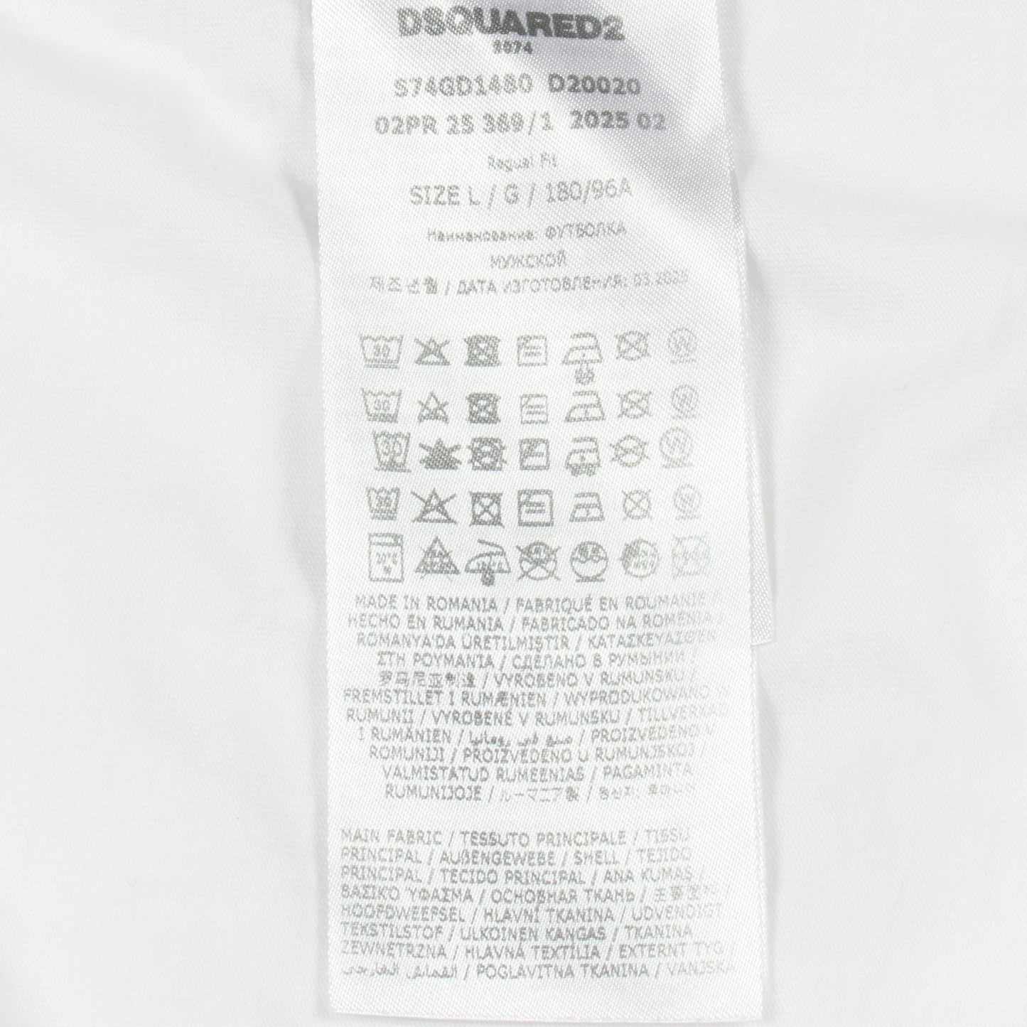 ロゴプリント 長袖Tシャツ コットン ホワイト ディースクエアード