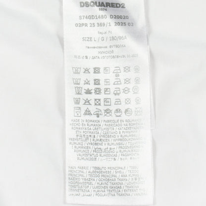 ロゴプリント 長袖Tシャツ コットン ホワイト ディースクエアード