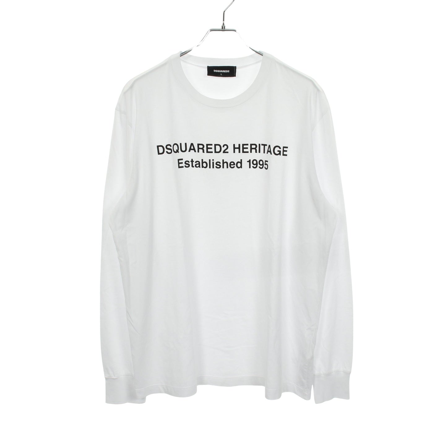 ロゴプリント 長袖Tシャツ コットン ホワイト ディースクエアード